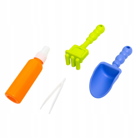 MAŁY OGRODNIK BIOLOG SZKLARNIA DLA DZIECI UPRAWA ROŚLIN MINI OGRÓDEK GRABKI