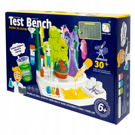 LABORATORIUM CHEMICZNE DLA DZIECI STOLIK 30 EKSPERYMENTÓW KOLOROWA PIANA