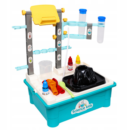 ZESTAW DOŚWIADCZALNY DLA DZIECI LABORATORIUM CHEMICZNE STOLIK EKSPERYMENTY