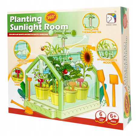 SZKLARNIA DLA DZIECI MINI OGRÓD PLANTACJA ROŚLIN ZIEMIA KWIATY ZESTAW DIY