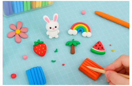 GLINKA POLIMEROWA TWORZENIE BRELOKÓW KOLCZYKÓW MASA PLASTYCZNA + AKCESORIA