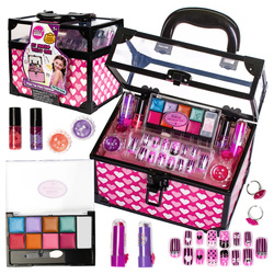 KUFEREK SZKATUŁKA KOSMETYKI DLA DZIEWCZYNKI SALON PIĘKNOŚCI TIPSY CIENIE