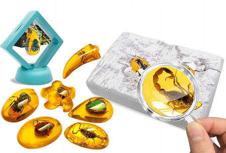 KOPALNIA BURSZTYNÓW Z OWADAMI MAŁY ARCHEOLOG WYKOPALISKA ZABAWKA EDUKACYJNA