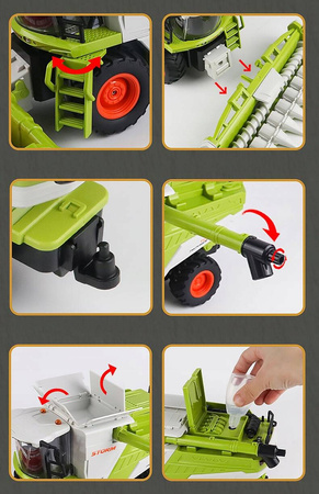 ZDALNIE STEROWANY KOMBAJN DLA DZIECI DYM DŹWIĘK RUCHOME ELEMENTY LED 2W1