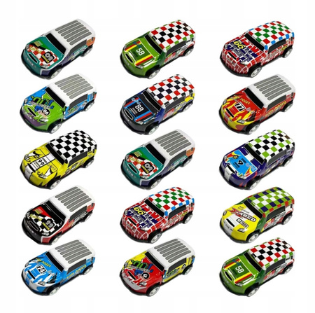 RESORAKI AUTKA WYŚCIGOWE SAMOCHODZIKI Z NAPĘDEM METALOWE AUTA 70SZT KUFEREK