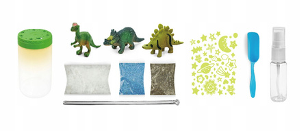 DINOZAURY TERRARIUM OGRÓD W SŁOIKU LAMPKA NOCNA ZESTAW EDUKACYJNY NASIONA