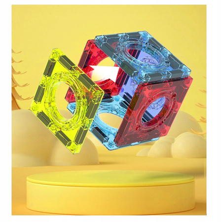 ŚWIECĄCY TOR KULKOWY KARUZELA KLOCKI MAGNETYCZNE DŹWIĘK DUŻY ZESTAW 120 EL