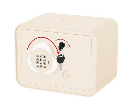 SKARBONKA NA PIN HASŁO DLA DZIECI SEJF MELODIE DIODY LED DŹWIĘKI + KLUCZYK