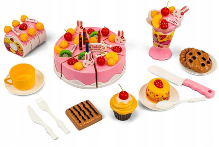 TORT URODZINOWY DO KROJENIA ZESTAW DLA DZIECI ŚWIECZKI + AKCESORIA 75 EL