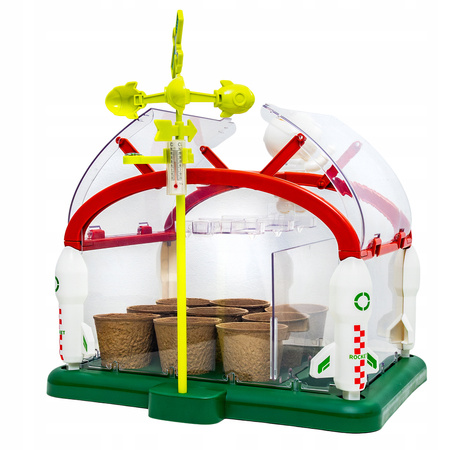 MAŁY OGRODNIK BIOLOG SZKLARNIA DLA DZIECI UPRAWA ROŚLIN MINI OGRÓDEK GRABKI