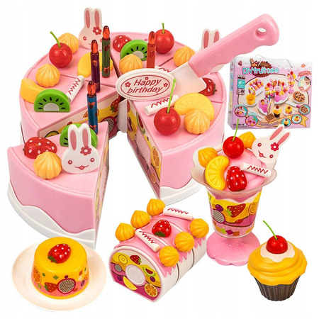 TORT URODZINOWY DO KROJENIA ZESTAW DLA DZIECI ŚWIECZKI + AKCESORIA 75 EL