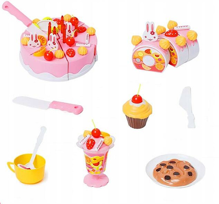 TORT URODZINOWY DO KROJENIA ZESTAW DLA DZIECI ŚWIECZKI + AKCESORIA 75 EL