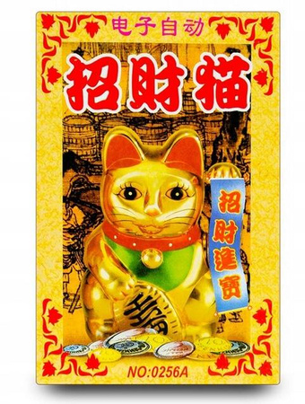 JAPOŃSKI KOT MANEKI-NEKO CHIŃSKI KOT SZCZĘŚCIA CZARNY