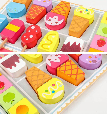 ZESTAW DREWNIANY LODZIARNIA LODY MONTESSORI