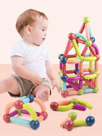 KLOCKI MAGNETYCZNE EDUKACYJNE MAGNETIC STICKS XXL