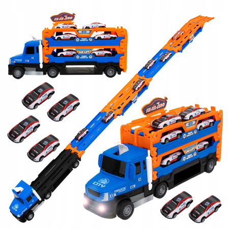 CIĘŻARÓWKA WYRZUTNIA AUTEK DLA DZIECI TRANSPORTER 3W1 140CM DŹWIĘK RESORAKI