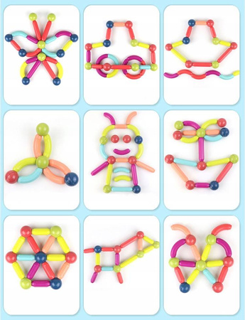 KLOCKI MAGNETYCZNE EDUKACYJNE MAGNETIC STICKS XXL