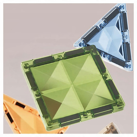 MAGNETYCZNE KLOCKI KONSTRUKCYJNE ŚWIECĄCY ZESTAW DINOZAURY MAGNESY LED 98EL