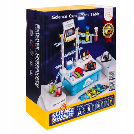 ZESTAW DOŚWIADCZALNY DLA DZIECI LABORATORIUM CHEMICZNE STOLIK EKSPERYMENTY