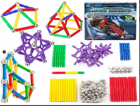 KLOCKI MAGNETYCZNE UKŁADANKA KONSTRUKCYJNE 250 SZT