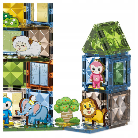 KLOCKI MAGNETYCZNE KONSTRUKCYJNE ZWIERZĄTKA ZESTAW ANIMAL PARADISE 82 EL