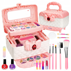 KUFEREK KOSMETYKÓW DLA DZIEWCZYNKI MAKE UP CIENIE BROKAT LAKIERY LUSTERKO