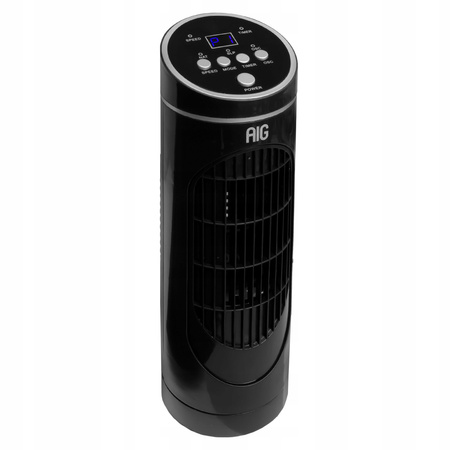 WENTYLATOR KOLUMNOWY BIURKOWY WYŚWIETLACZ WIATRAK 3 TRYBY PRACY TIMER PILOT