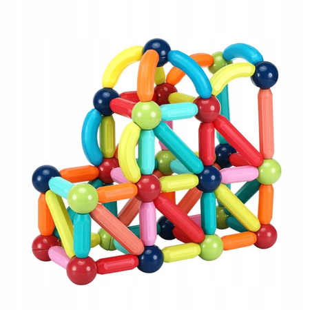 KLOCKI MAGNETYCZNE RURKI DLA DZIECI DUŻY ZESTAW EDUKACYJNY KREATYWNY 128 EL