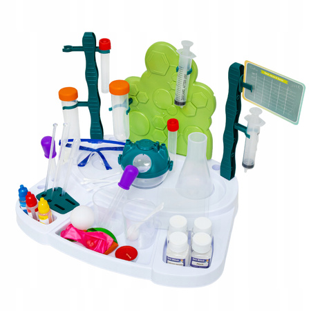 LABORATORIUM CHEMICZNE DLA DZIECI STOLIK 30 EKSPERYMENTÓW KOLOROWA PIANA