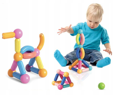 KLOCKI MAGNETYCZNE EDUKACYJNE MAGNETIC STICKS XXL