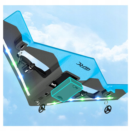 MYŚLIWIEC SAMOLOT ZDALNIE STEROWANY DWUSILNIKOWY LED AKUMULATOR + PILOT