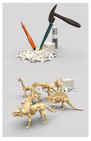 WYKOPALISKA DINOZAURÓW 6w1 MAŁY ARCHEOLOG ZABAWKA EDUKACYJNA DLA DZIECI