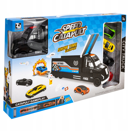 WYRZUTNIA AUTEK CIĘŻARÓWKA DLA DZIECI ZJEŻDŻALNIA FIGURKA ZNAKI DROGOWE