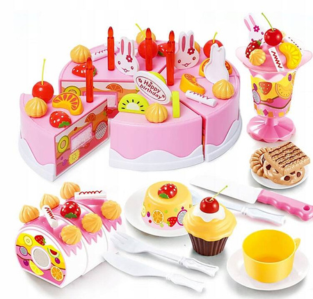 TORT URODZINOWY DO KROJENIA ZESTAW DLA DZIECI ŚWIECZKI + AKCESORIA 75 EL