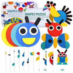 DREWNIANE PUZZLE UKŁADANKA GRA LOGICZNA MONTESSORI