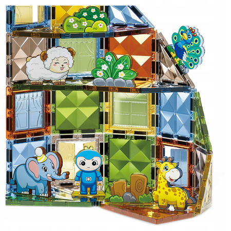 KLOCKI MAGNETYCZNE KONSTRUKCYJNE ZWIERZĄTKA ZESTAW ANIMAL PARADISE 82 EL