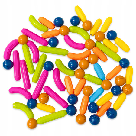 KLOCKI MAGNETYCZNE RURKI ZESTAW KONSTRUKCYJNY DLA DZIECI W KUFERKU 72 EL