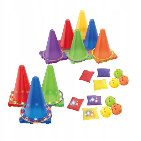 RINGO GRA ZRĘCZNOŚCIOWA DLA DZIECI RZUCANIE DO CELU PIŁECZKI WORECZKI LED