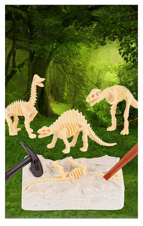 WYKOPALISKA DINOZAURÓW 6w1 MAŁY ARCHEOLOG ZABAWKA EDUKACYJNA DLA DZIECI