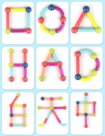 KLOCKI MAGNETYCZNE EDUKACYJNE MAGNETIC STICKS XXL