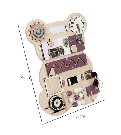 TABLICA MANIPULACYJNA SENSORYCZNA MONTESSORI BEAR