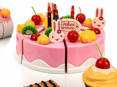 TORT URODZINOWY DO KROJENIA ZESTAW DLA DZIECI ŚWIECZKI + AKCESORIA 75 EL