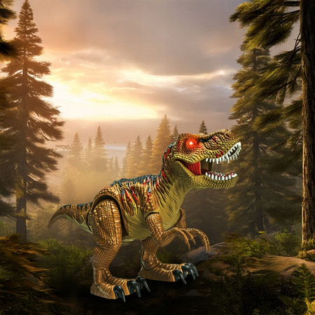 DINOZAUR ZDALNIE STEROWANY DLA DZIECI T-REX EFEKTY DŹWIĘKOWE RYCZY LED