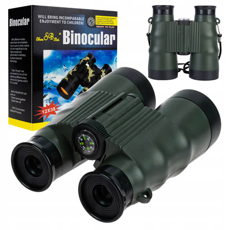 LORNETKA TURYSTYCZNA DLA DZIECI 12x38 OPTYCZNA KOMPAS ZABAWKA SURVIVAL