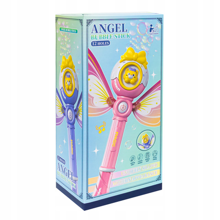 RÓŻDŻKA NA BAŃKI DLA DZIECI GENERATOR BANIEK MOTYL ANIOŁEK KOTEK LED + PŁYN