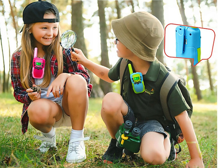 WALKIE TALKIE 2 szt. ZESTAW KRÓTKOFALÓWEK LATARKA DUŻY ZASIĘG DLA DZIECI