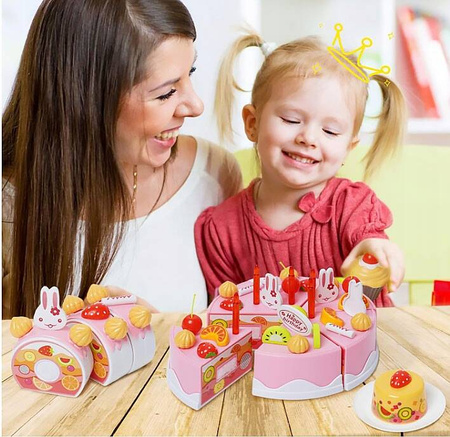 TORT URODZINOWY DO KROJENIA ZESTAW DLA DZIECI ŚWIECZKI + AKCESORIA 75 EL