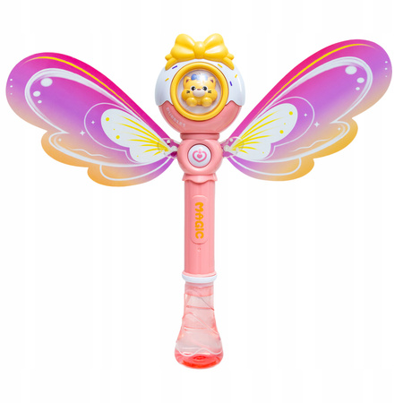 RÓŻDŻKA NA BAŃKI DLA DZIECI GENERATOR BANIEK MOTYL ANIOŁEK KOTEK LED + PŁYN