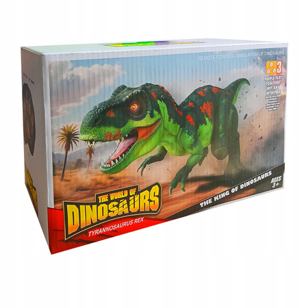 DINOZAUR ZDALNIE STEROWANY DLA DZIECI T-REX EFEKTY DŹWIĘKOWE RYCZY LED