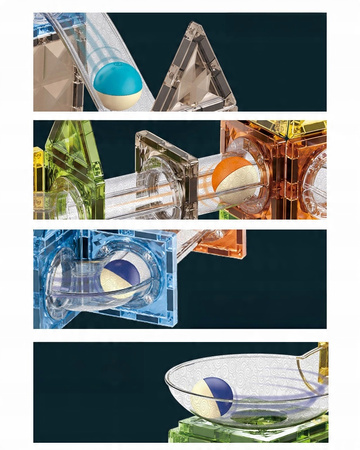 ŚWIECĄCY TOR MAGNETYCZNY KLOCKI EDUKACYJNE DLA DZIECI LED ZESTAW 105 EL